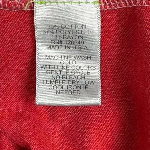 Aviator Nation Long Sleeve Henley Shirt Red XXL Lightning Bolt Logo USA Made - Picture 8 of 9